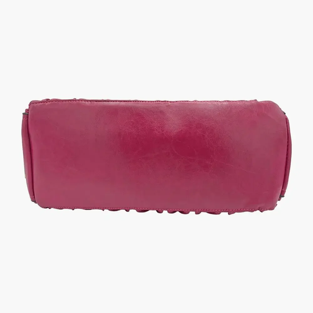 ANDREW MARC Pleated Leather Shoulder Bag (Rose Pink) - Picture 4 of 10